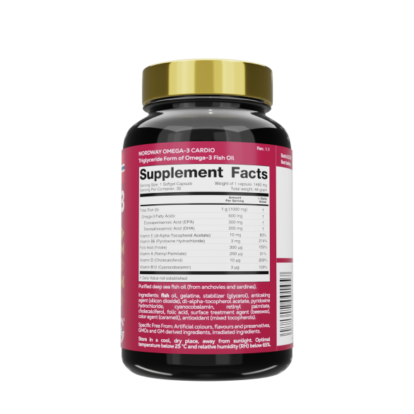 NORDWAY Cardio OMEGA-3 1000 мг у м'яких капсулах