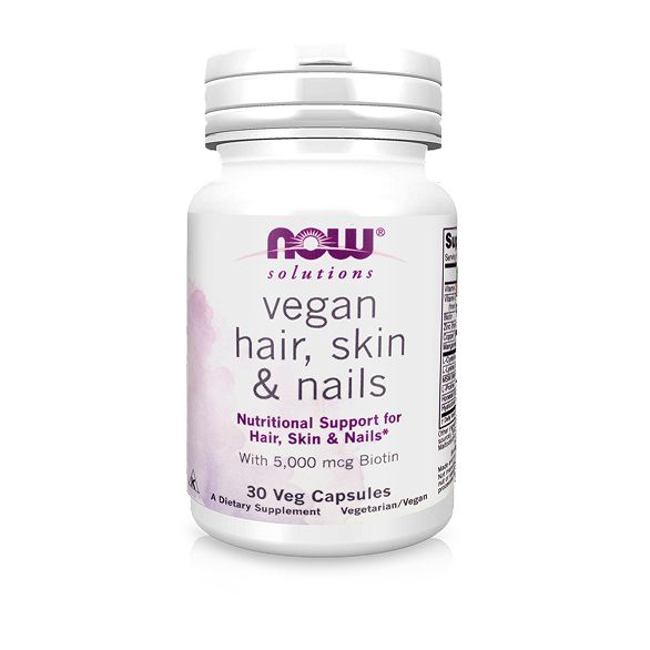 Now Vegan Hair, Skin & Nails Вегетарианские витамины для волос, кожи и ногтей