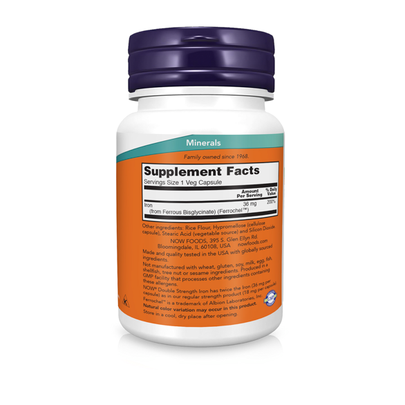 Now Iron Double Strength 36 mg Залізо подвійної концентрації