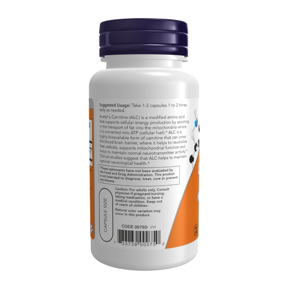 NOW ACETYL L-CARNITINE / АЦЕТИЛ L-КАРНИТИН 500мг в капсулах №50