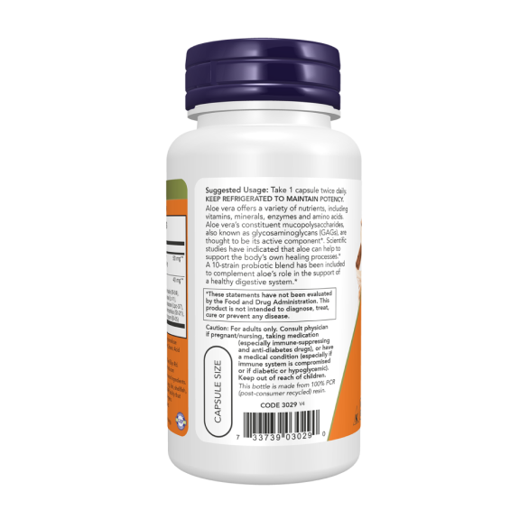 Now Aloe 10 000 and Probiotics Алое з пробіотиками