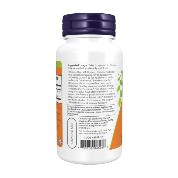 Now Astragalus Extract 500 mg Екстракт астрагалу