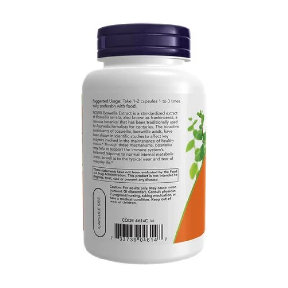 NOW BOSWELLIA EXTRACT / ЭКСТРАКТ БОСВЕЛИИ 250 мг в капсулах №120