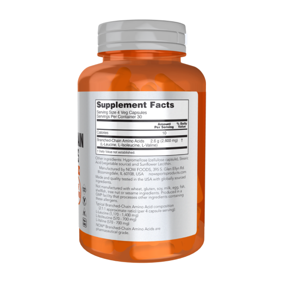 NOW BRANCHED CHAIN AMINO ACIDS / АМІНОКИСЛОТИ З РОЗГАЛУЖЕНИМ ЛАНЦЮГОМ у капсулах №120
