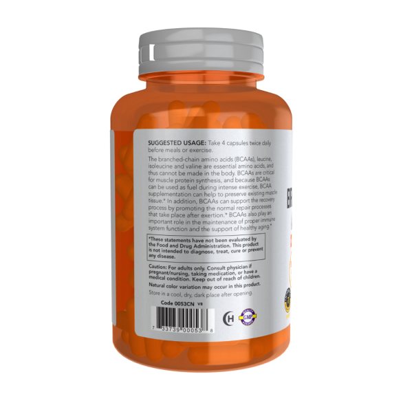 NOW BRANCHED CHAIN AMINO ACIDS / АМІНОКИСЛОТИ З РОЗГАЛУЖЕНИМ ЛАНЦЮГОМ у капсулах №120