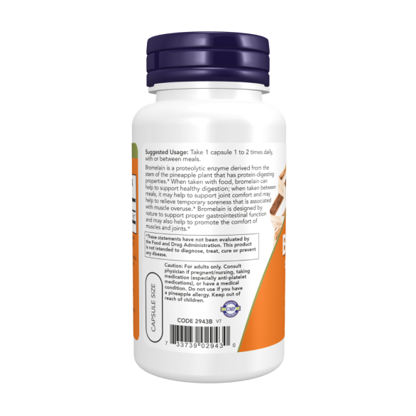 Бромелайн Now Foods Bromelain Now Foods 500 мг 60 капсул