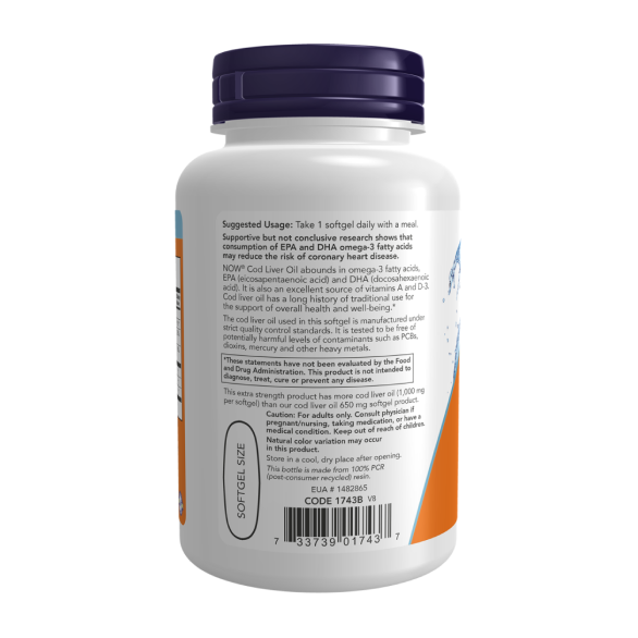 Now Cod Liver Oil 1000мг Масло печени трески