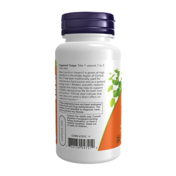 NOW MACA / МАКА 500мг репродуктивное здоровье в капсулах №100