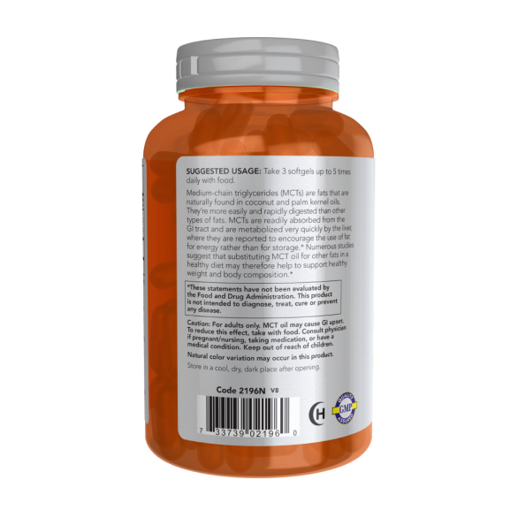 NOW MCT Oil / ОЛІЯ МСТ 1000мг у м'яких капсулах №150