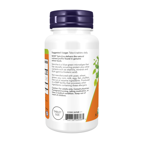Now Spirulina 500 mg Сертифицированная органическая спирулина