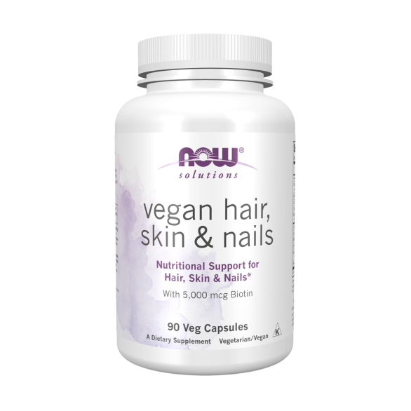 Now Vegan Hair, Skin & Nails Вегетарианские витамины для волос, кожи и ногтей