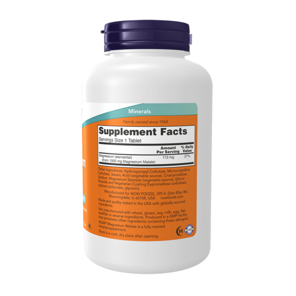 Now Magnesium Malate 1000 мг, Малат Магния